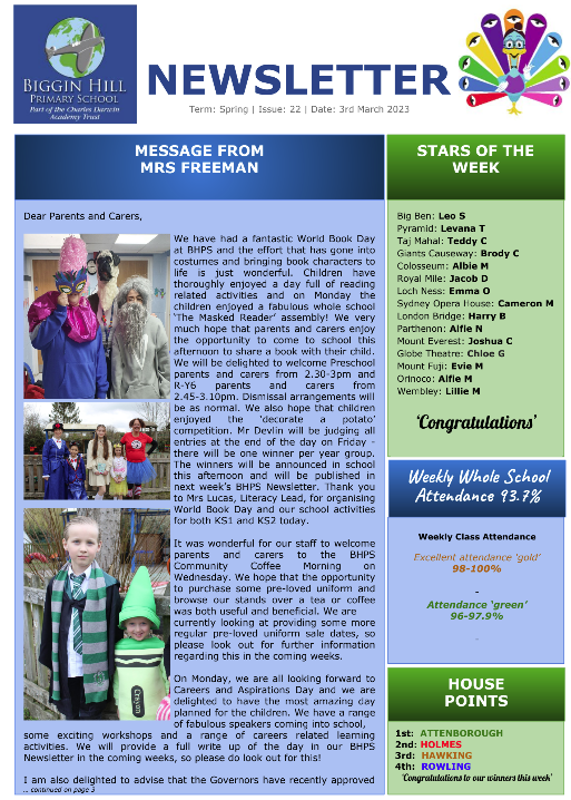 Parent Newsletter 22/23 Issue 22 | News | Parent Portal